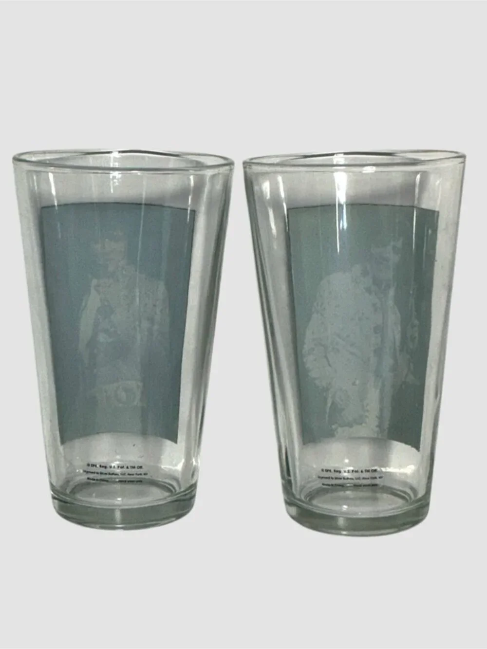 ELVIS Presley Pub Pint Glass Set Vintage Collectible 16 Oz Set of 2 Boxed